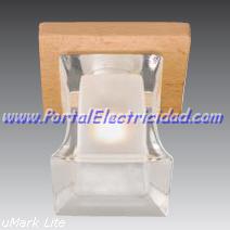 FOCO EMP. CAMPANA CUADRADA, CRISTAL MATE. BASE HAYA
