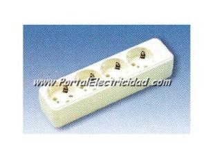 BASE 4 ENCHUFES SCHUKO SUPERFICIE BASE 4 ENCHUFES SCHUKO SUPERFICIE