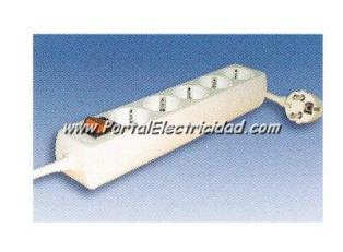 BASE 5 SCHUKO+1,5 MTS. DE CABLE+INTERRUPTOR SUPERFICIE BASE 5 SCHUKO+1,5 MTS. DE CABLE+INTERRUPTOR SUPERFICIE