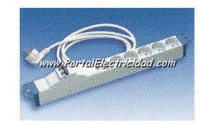BASE MULTIPLE 6 SCHUKO PARA ARMARIO RACK CON CABLE+LIMITADOR BASE MULTIPLE 6 SCHUKO PARA ARMARIO RACK CON CABLE+LIMITADOR
